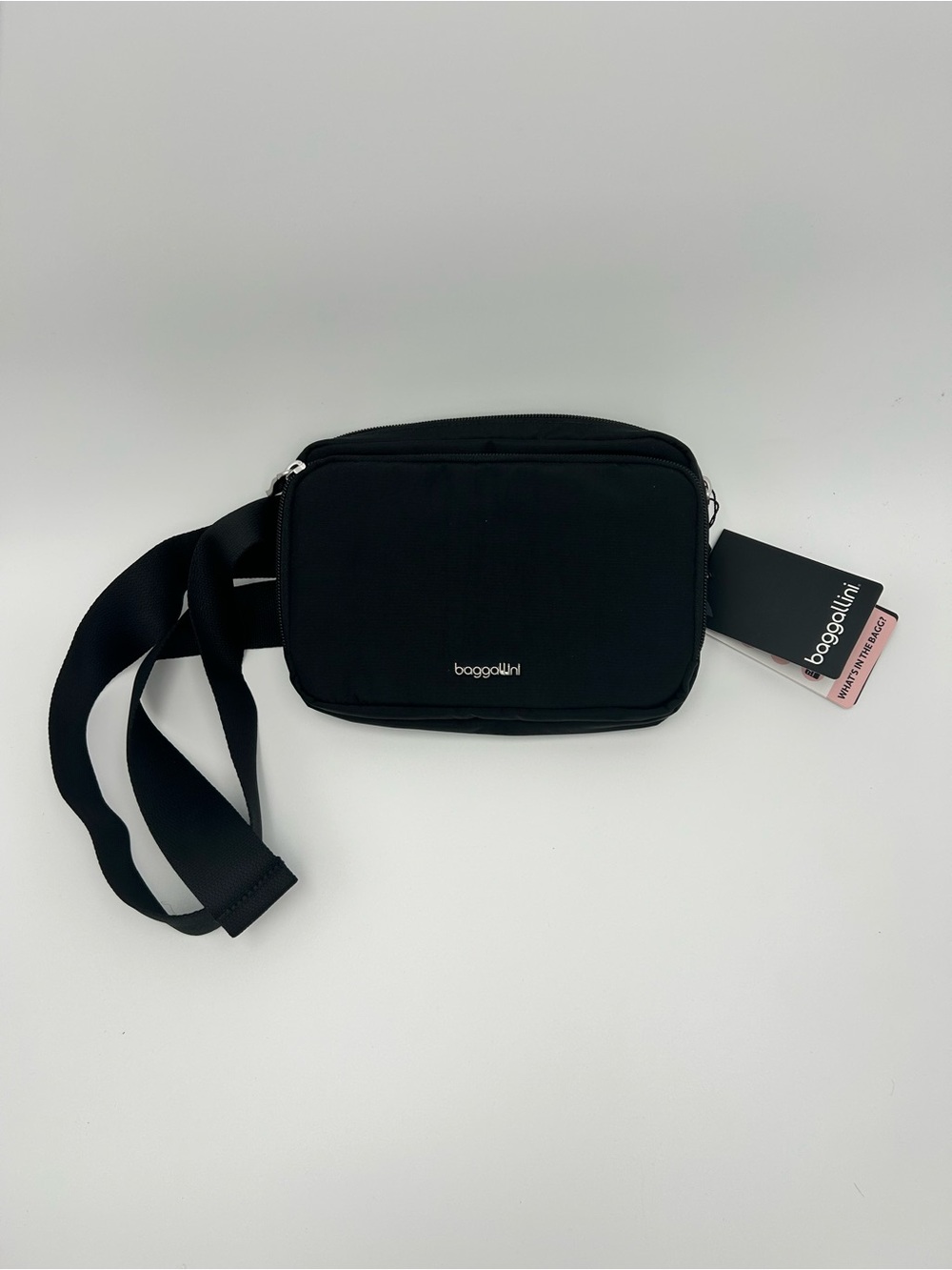 Baggallini Black Compact Sling Belt Crossbody Bag
